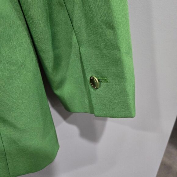 🐢 DKNY Women's Notch-Lapel Long-Sleeve Oversized Blazer Size 14 Green NWT! - Picture 8 of 17